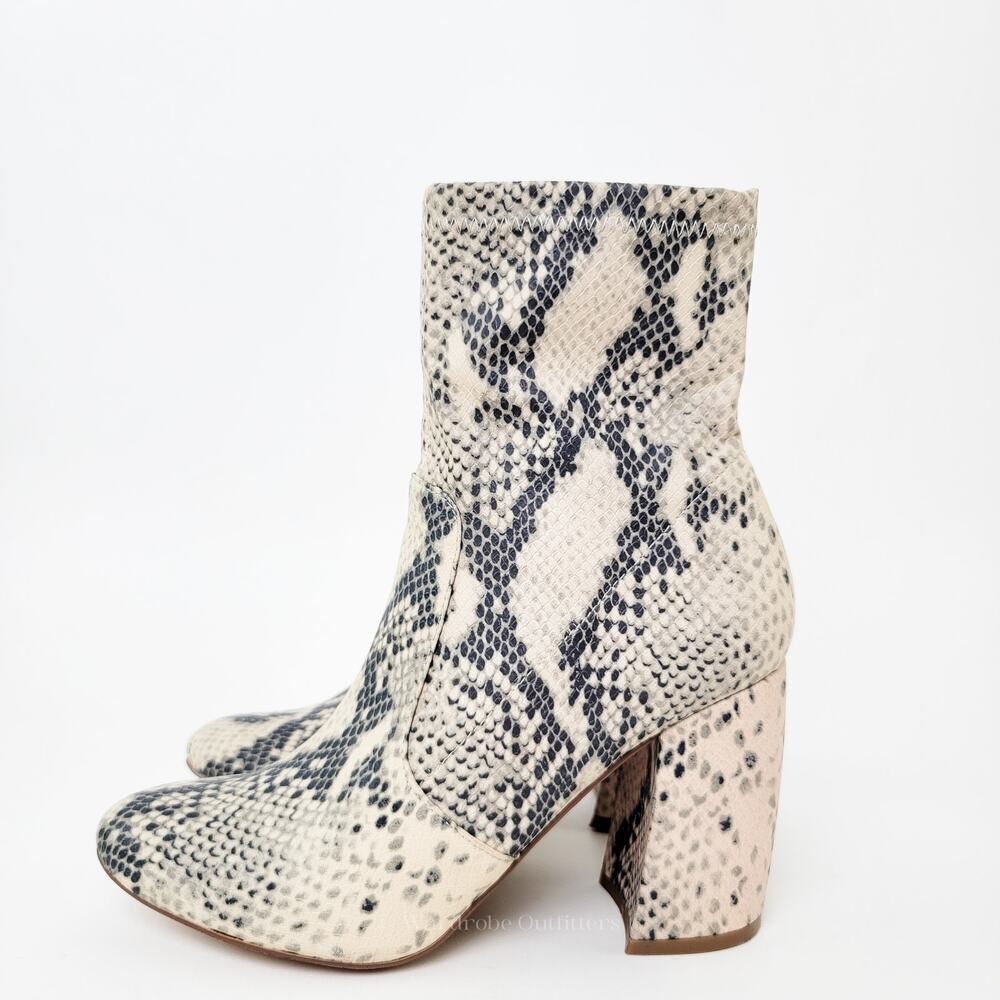 Steve Madden Chunky Block Heel Reggie Chelsea Snake Skin Boots / Booties - Picture 6 of 10